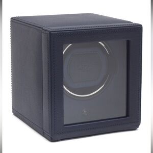 Wolf Cub Single Watch Winder with Cover in Navy